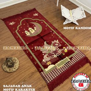 Sajadah Anak Turki ukuran 53x100 cm Tebal Motif Karakter Perlengkapan Shalat by zamziba sajadah