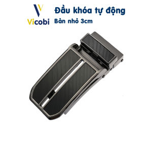 Đầu khóa thắt lưng nam tự động Vicobi F2 mặt dây nịt bản nhỏ 3cm