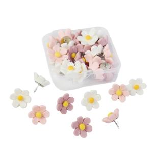 20/30Pcs Flower Push Pins Cork Notice Board Thumb Tacks Drawing Pins Pins for Office Notice Board Bulletin Board