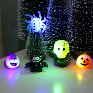 YOUSHI TOP Creative Colorful For Women Men Bat Spider Dimmer Antistress Party Female Halloween Rings Korean Style Finger Rings Halloween Party Jewelry LED Glowing Light