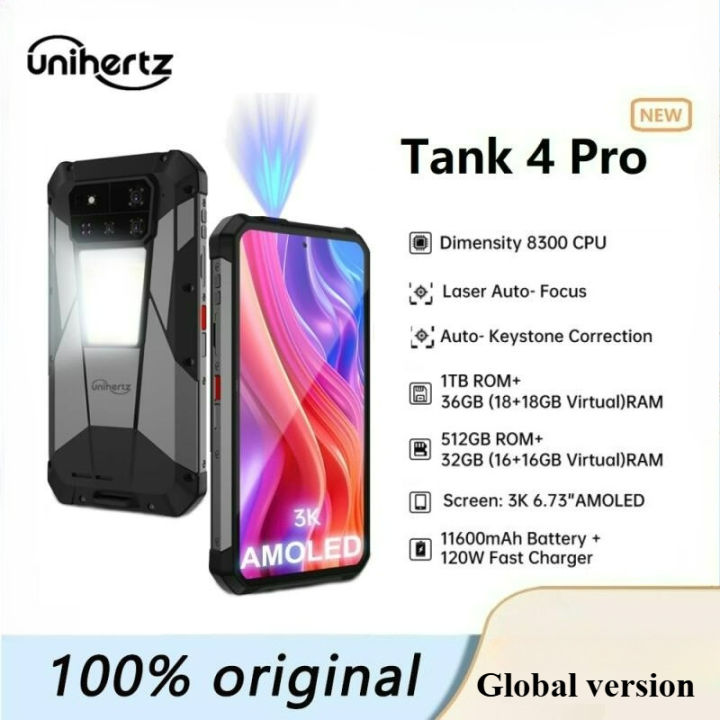 Official shop】Unihertz Tank 4 Pro 5G AI Rugged Phone Built-in