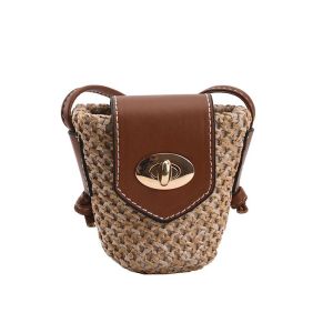 COLOO Handmade Straw Bag Bohemian Style Mini Weave Shoulder Bag Trendy Beach Bag for Women