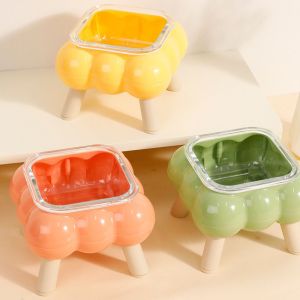 XUANYUAN ป้องกันการลื่น ชามน้ำอาหารแมว ถอดออกได้ ป้องกันการอาเจียน ชามสี่ขาสำหรับสัตว์เลี้ยง แบบสากล ป้องกันการพลิกคว่ำ สถานีให้อาหารสุนัข อาหารเปียกและแห้ง