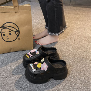[Free Shipping] 10Cmeva Extra-Thick-Soled Clogs For Women New Summer Beach Slip-On Sandals Suitable For Outdoor Wear And Height-Increasing