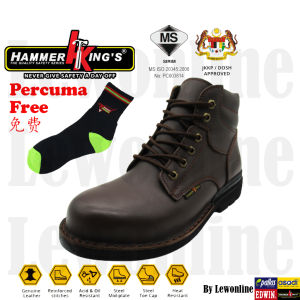 Hammer Kings Exclusive Safety Shoes 13004BR Mid Cut Lace-up Steel Toe Cap Leather Working Footwear