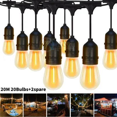 A&A A A 10M/20M/30M LED Bulbs String Lights Outdoor Light Waterproof Patio String Light Hanging Light Fairy Warm Lights Christmas decorative lights