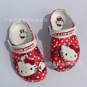 KT Hello co-branded clogs for adults womens cartoon non-slip sole cute childrens sandals EVA Beach Shoes Crocs