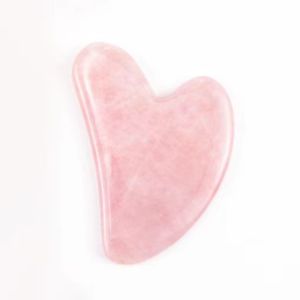 Salorie Gua Sha Massage Tools Rose Quartz Jade GuaSha Facial Tool Gua-Sha Stone for Neck Body SPA Acupressure Scraping Massage Trigger Point Treatment