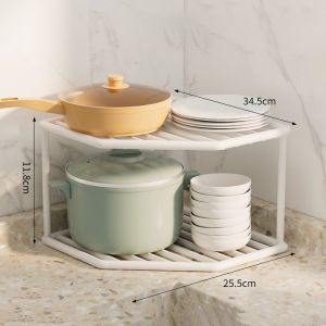 Homenhome Household Kitchen Multifunctional Tabletop Pot Corner Storage Rack