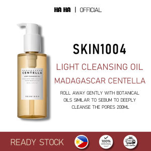 SKIN1004 200ml Madagascar Centella Cleansing Oil with Squalane - Gentle Makeup Dissolver + Pore Purifier - Hydrating Face Wash for Sensitive Skin - Korean Water-Soluble Formula