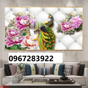 Tranh gạch 3D chim công sang trọng