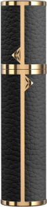 8ML Travel Perfume RefillableGenuine Leather Cologne Sprayer Protable Pocket Size Empty Fragrance Spray Bottle (Black)