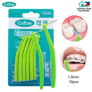 (1mm)Cofoe 10pcs Interdental Brush Orthodontic Floss Sticks for Brace Braces With Case Toothpick Brushes Oral Hygiene Dental Cleaner L type Head Flossing Tooth Seam Care Cleaning Toothbrush Cusp Teeth Clean Decay Gum Disease