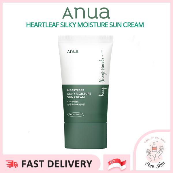 ANUA Heartleaf Siky Moisture Suncream SPF50+ 50ml solkrem| PureSkin_voghion.com