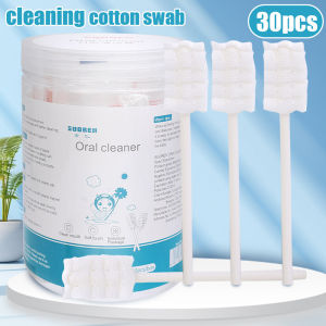 Hộp 30 Que Gạc Rơ Lưỡi Cotton Mềm Mại Tự Nhiên Cho Trẻ Que Tưa Lưõi Cho Bé Dùng 1 Lần Kháng Khuẩn Ngăn Ngừa Nấm Miệng