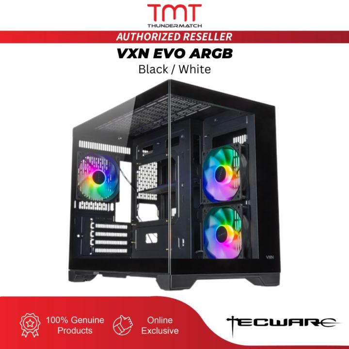 TMT Tecware VXN TG V2 / EVO ARGB mATX Casing Black White | Lazada