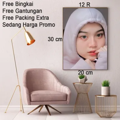 12 R Cetak Foto Plus Bingkai Mdf/Bisa Pakai Foto Custom