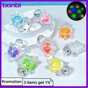 banbi 1PC Glowing Turtle Garden Fish Tank Miniatures Ornaments Mini Luminous Glitter Turtle Home Decoration Landscaping Crafts