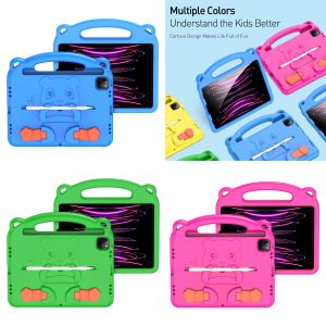 Apple iPad 10.2 8 9 11 2025 10 2022 Air 4 5 Pro 2018 23 Mini 7 6 - Puff & Panda Design Full Protection Tablet Case For Kids Children EVA Washable Hazard Free Safe Shock Resistant Impact Drop Light weight Cute Colourful Stand Scratch Anti Soft Cartoon