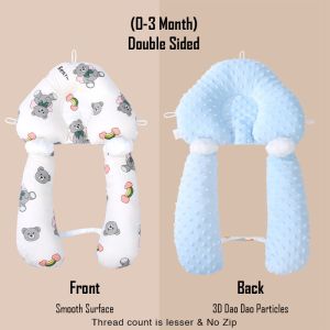 EZYLITTLES Anti Flat Head Baby Shaping Pillow with Bolster comfort Toddler Pillow Newborn Cotton Bantal Bayi