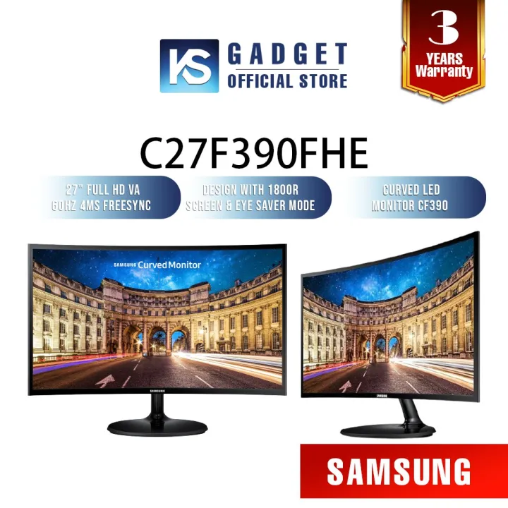 Samsung C27F390FHE / LC27F390FHE 27" Full HD VA 60Hz 4ms FreeSync Curved LED Monitor CF390 (LC27F390FHEXXM)HDMI, ...