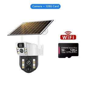 4G Wireless WiFi Solar Camera CCTV 4K 8MP Dual Lens Surveillance PIR Human Detection Security Outdoor Waterproof IP PTZ Camera