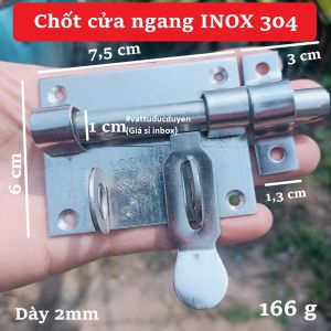 Then chốt cài cửa ngang INOX SUS 304 - Khung 7x6 cm