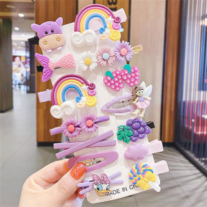 【COD&Local】14Pcs Little Girls Princess Hairpins Sweet Style Baby Animal/Flower Decoration Bangs Clip Set Lovely Children Hair Accessories