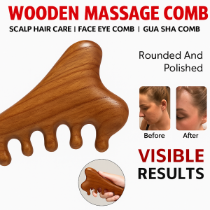 Head Massage Comb 4in1 Multifunctional Massage Comb Meridian Eye Sandalwood Massage Comb