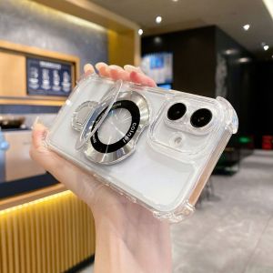 Plating Bracket Phone Case For iPhone 17 Pro Max 17 Air 17 Pro 17 Fold Stand Ring Holder Cover