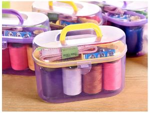 ชุดกล่องอุปกรณ์เย็บผ้า10ชิ้นที่เก็บเครื่องมือเย็บผ้าใช้ในครัวเรือนขนาดใหญ่กระเป๋าเย็บผ้าพกพา