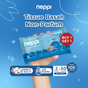 Neppi Baby Tisu / Tissue Basah Wipes Non Parfum 50s - Buy 1 Get 1 Free