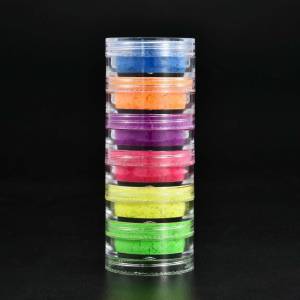 6ชิ้น/เซ็ตผงทาเล็บนีออนคงทนเรืองแสงแต่งหน้าอายแชโดว์ผิวด้านสีเรืองแสงการตกแต่งศิลปะเล็บฮาโลวีน