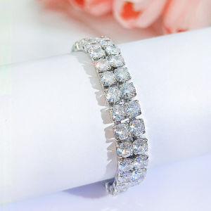 SEQUITO Delicate Women Wrist Jewelry Full Pave Setting Round AAA Cubic Zirconia Silvery Golden Bangle Noble Wedding Party Pendant Bracelet B234