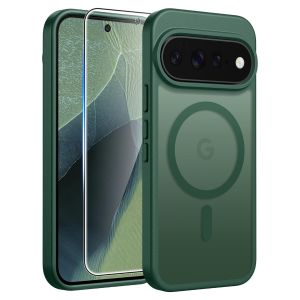 FNTCASE Magnetic Matte Case with Tempered Glass for Pixel 11/11 Pro