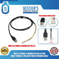 USB 2.0 A MALE  to MICRO JST PH2.0 PLUG MALE/ FEMALE 4-PIN, BEST FOR EXTENSION CABLE. 