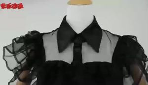 Adams Family cos Clothing Halloween Wednesday Adams Black Dress cosplay Clothes Dress