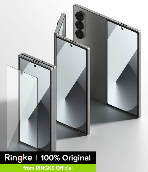 Ringke Cover Display Glass [2 Pack] Compatible with Samsung Galaxy Z Fold  6, Exterior Screen Protector HD Clear 9H Hardness Tempered Glass Film