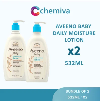 [Fast Shipping l Bundle of 2] Aveeno Baby Daily Moisture Lotion For Delicate Skin Fragrance Free 532ml