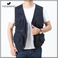 FUGUINIAO Men's Vest Jacket Multi-pocket Photographer Mesh Outdoor Tactical Outfit for Fishing. 