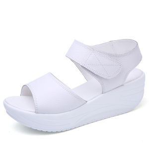 [Free Shipping] New Summer WomenS Sandals PU Thick-Soled Platform Large Size Sandals For Women Fashionable Student Casual WomenS Shoes