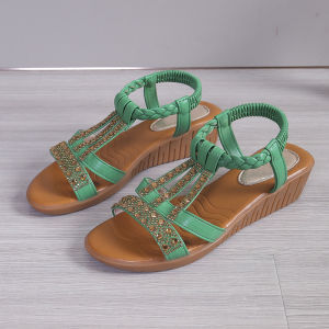 [Free Shipping] WomenS Wedge Sandals 2026 Summer New Collection Wedge Beach Sandals Ethnic-Style Slip-On Sandals For Women