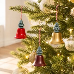 WARM Iron Christmas Bell Pendant DIY Antique Retro Wind Bell Christmas Tree Ornaments Crisp Sound Christmas Tree Hanging Bells Window Hanging Decor