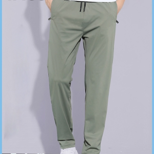 Mens quick dry ice silk pants thin section straight