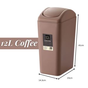 Double Victory Modern Swing-top Lid  12 Liter Garbage Bin for Home (812-3)