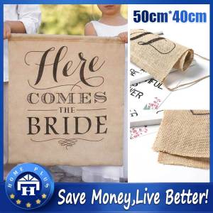 【Local delivery】 Burlap Bunting Banner Flags Vintage Wedding Party Banners Rustic Wedding Decoration Wedding-Burlap-Banner