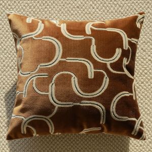 Italian Black Brown Luxury Cushion Cover Modern Chenille Texture Pillow Covers Decorative Jacquard  Waist Cushion Cover Decor Home Decorative Pillowcase