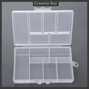 [Creative] Portable Transparent 6 Grids Storage Boxes For Buttons Beads Containers Case