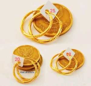Anting Gipsy Motif Spasi Titanium Gold Anti Luntur Terbaru