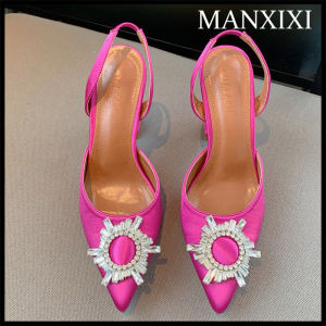 MANXIXI Fashion Women High Heels 3.54 Inches Beautiful Bow Pearl Sandals (Size 35-41)
